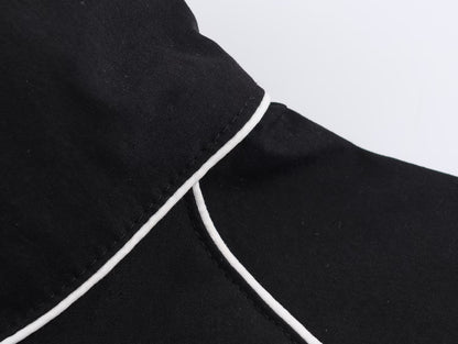 Autumn Elegance Stand Collar Puff Sleeve Jacket