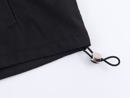 Autumn Elegance Stand Collar Puff Sleeve Jacket