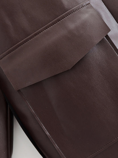 Zamira Faux Leather Short Jacket