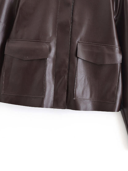 Zamira Faux Leather Short Jacket