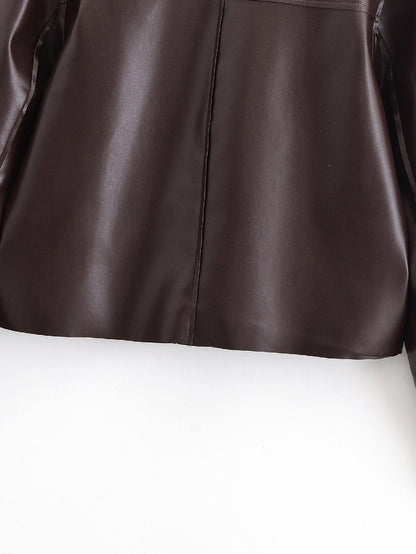 Zamira Faux Leather Short Jacket