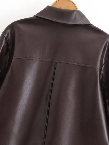 Zamira Faux Leather Short Jacket