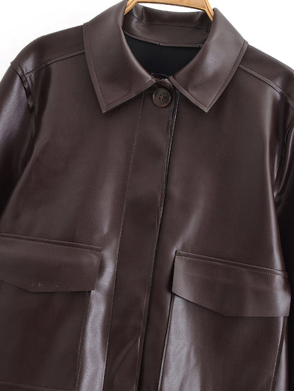 Zamira Faux Leather Short Jacket