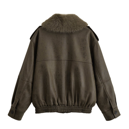 Velmira Fur Collar Detachable Jacket
