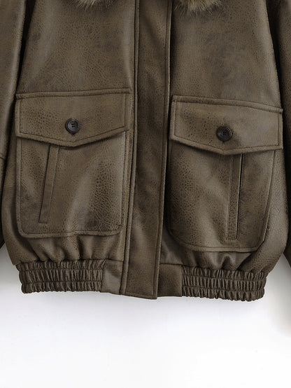 Velmira Fur Collar Detachable Jacket