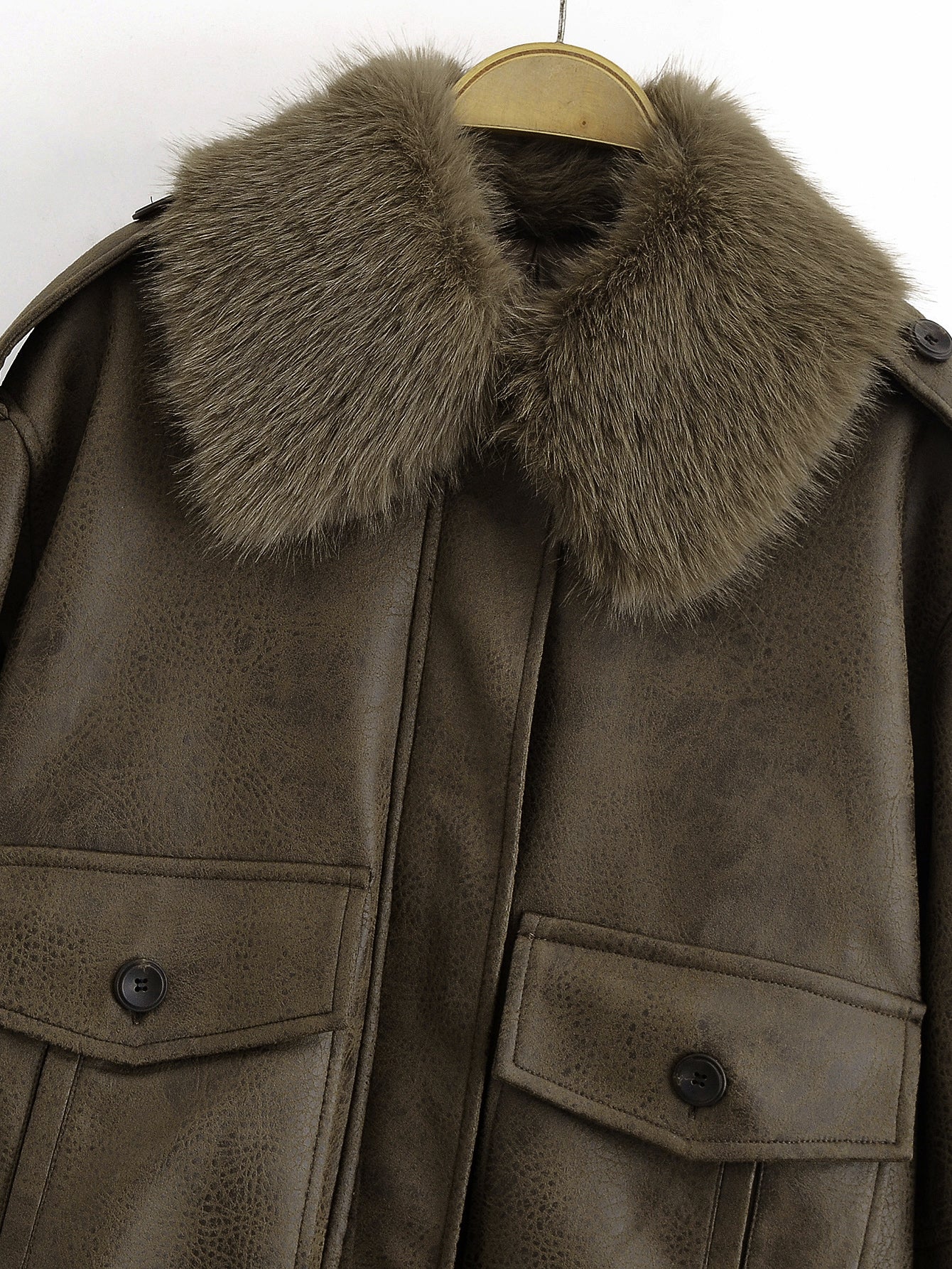 Velmira Fur Collar Detachable Jacket