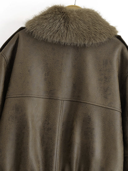Velmira Fur Collar Detachable Jacket