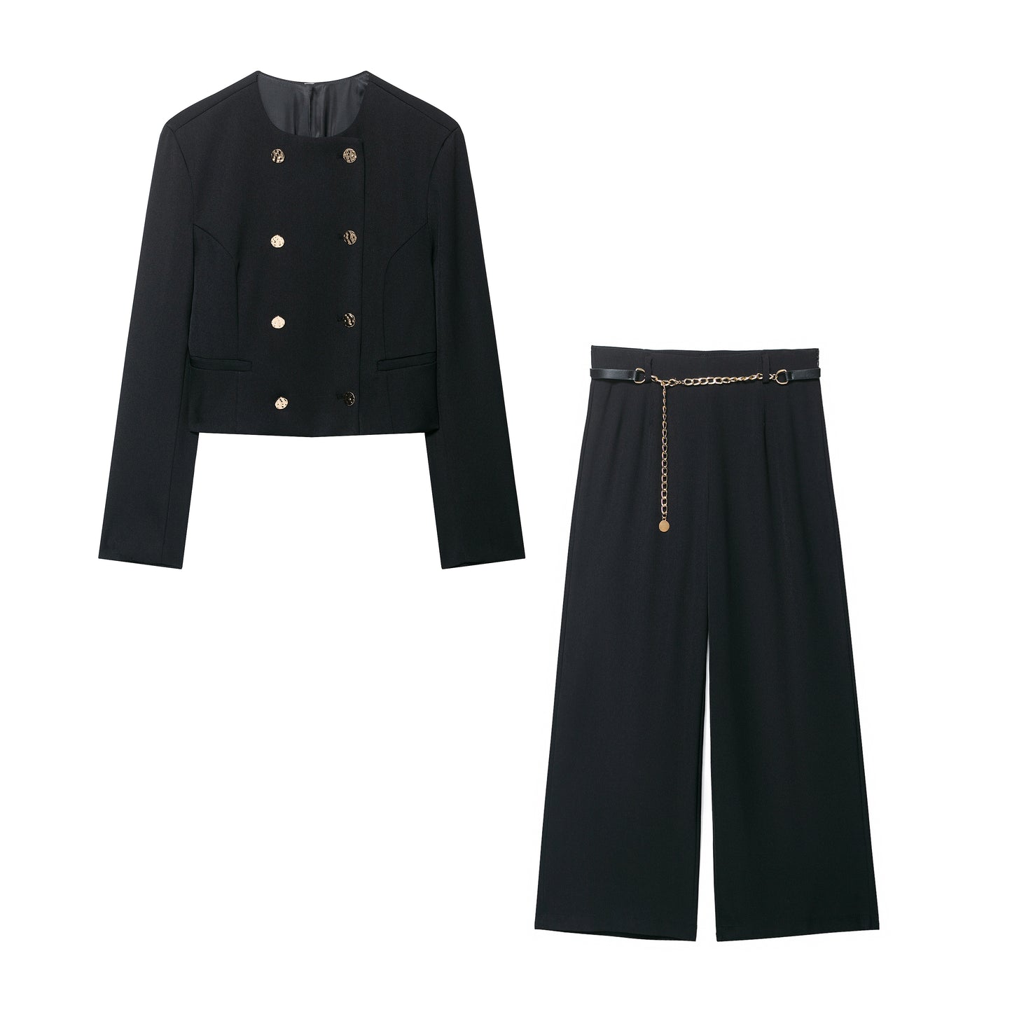 Zinara Double-Breasted Two-Piece Set