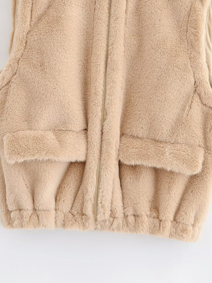 Women Clothing Furry Sleeveless Coat