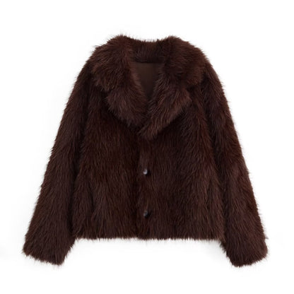 Women Clothing Furry Reversible Coat