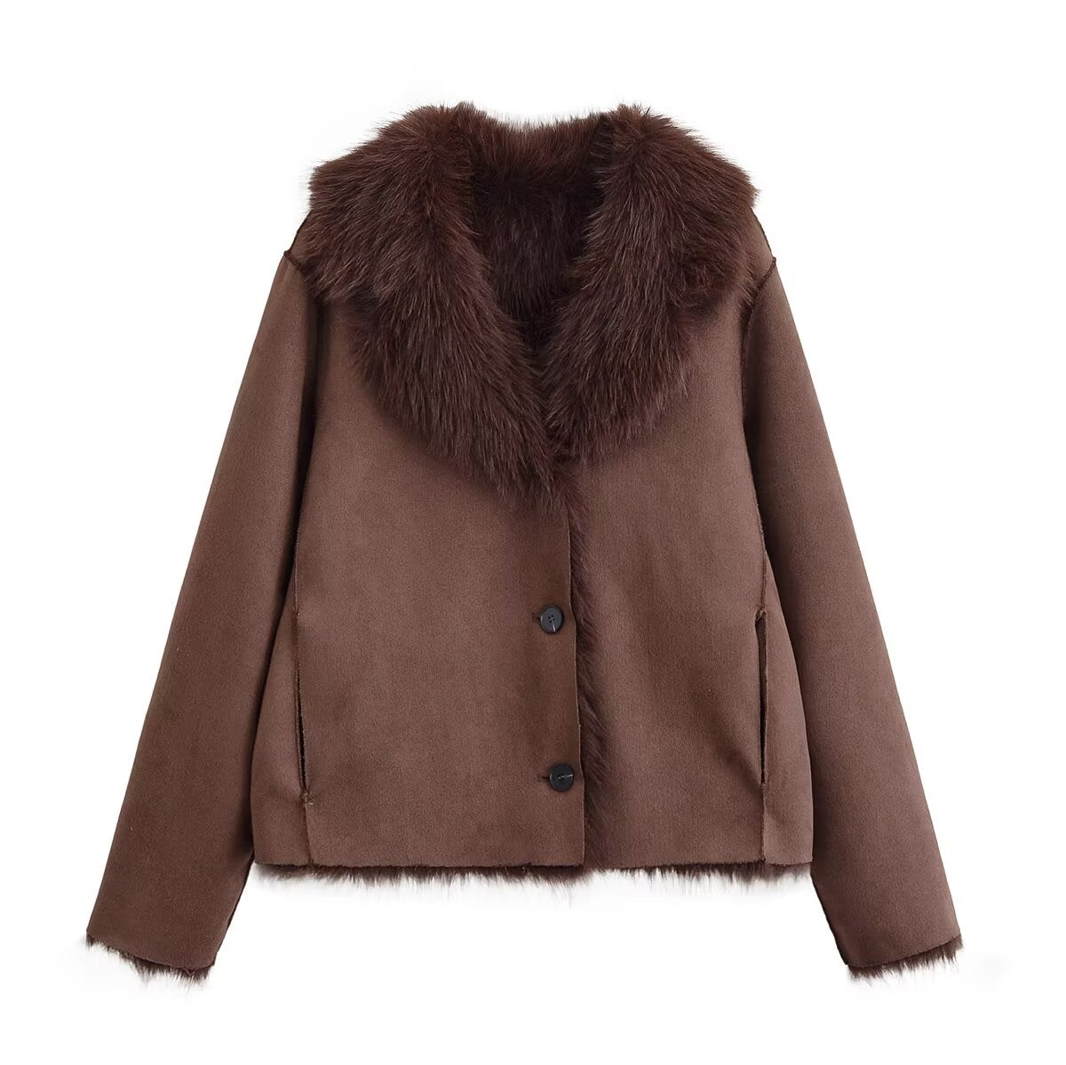 Women Clothing Furry Reversible Coat