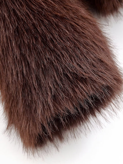 Women Clothing Furry Reversible Coat