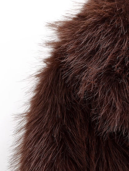 Women Clothing Furry Reversible Coat