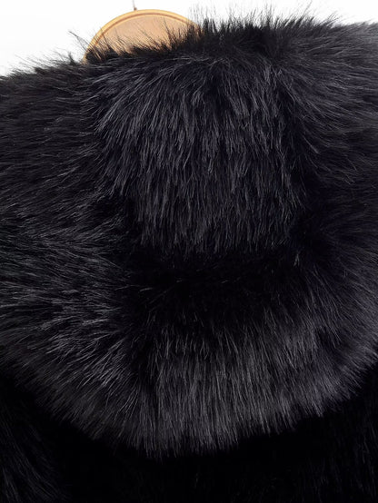 Manteau à capuche en fourrure Aurielle
