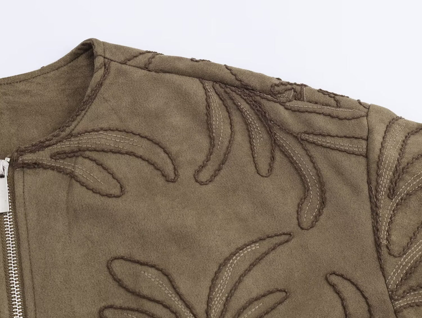 Ifedayo Suede Embroidered Bomber Jacket