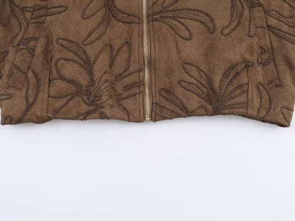 Ifedayo Suede Embroidered Bomber Jacket