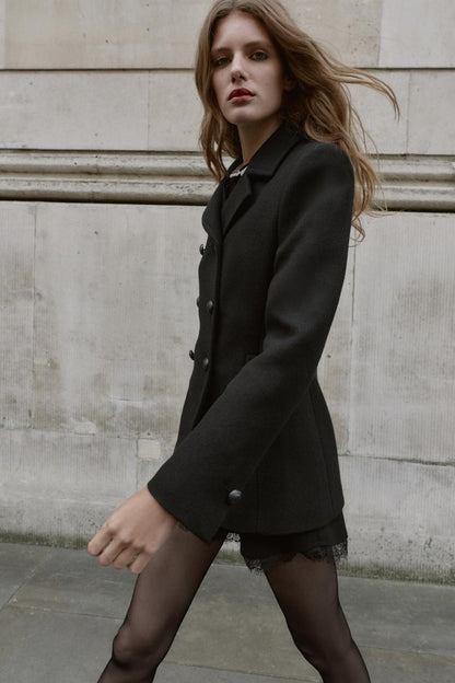 Marvelle Wool-Blend Double-Breasted Overcoat