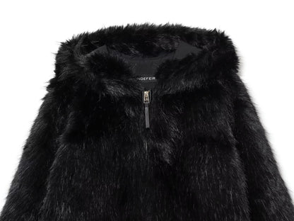 Aurielle Hooded Leather Jacket