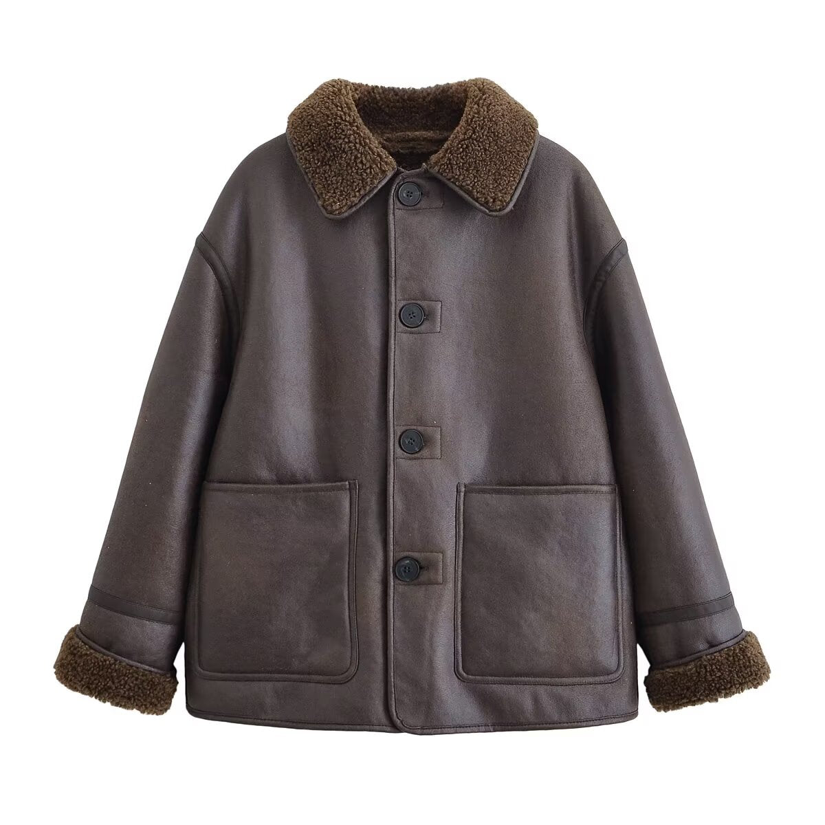 Veste réversible en laine d'agneau Marivelle