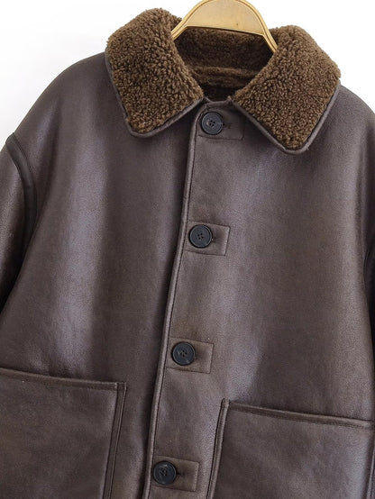 Veste réversible en laine d'agneau Marivelle