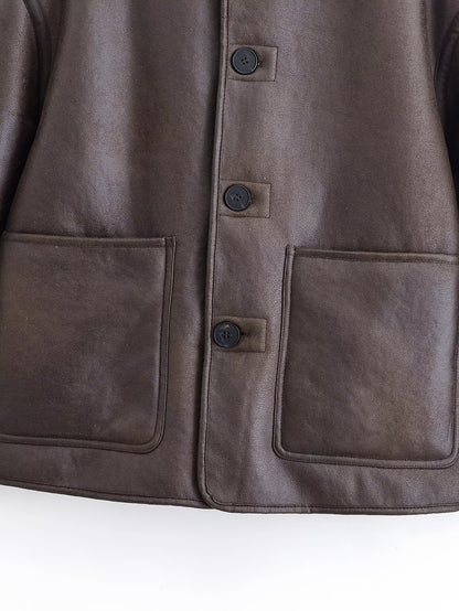 Veste réversible en laine d'agneau Marivelle