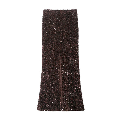 Abimbola Beaded High-Waist Long Skirt