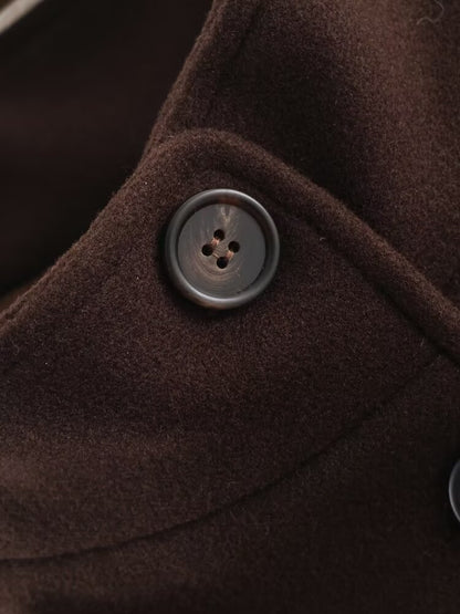 Makena Longline Belted Stand-Collar Coat