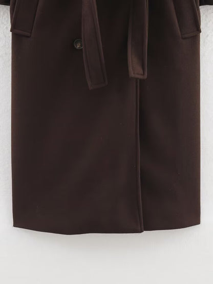 Makena Longline Belted Stand-Collar Coat