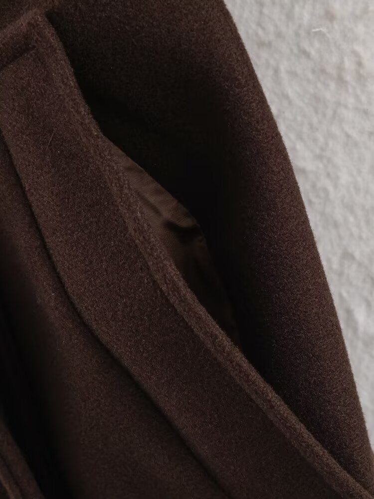 Makena Longline Belted Stand-Collar Coat