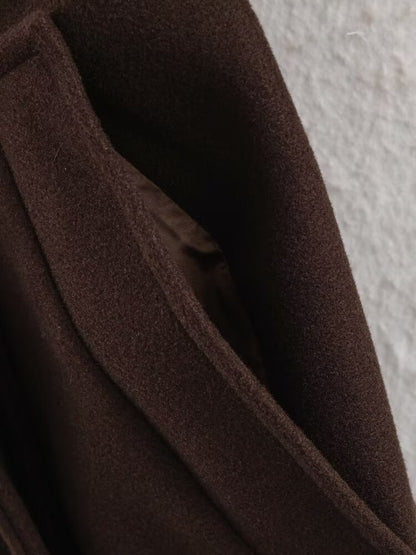 Makena Longline Belted Stand-Collar Coat