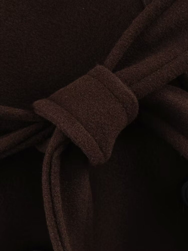 Makena Longline Belted Stand-Collar Coat