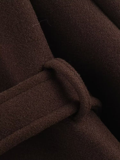 Makena Longline Belted Stand-Collar Coat