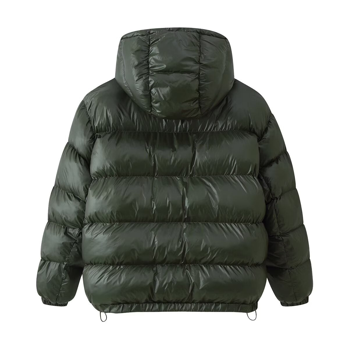 Aurielle Shiny Hooded Cotton-Padded Jacket