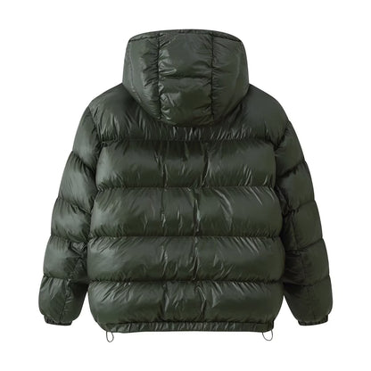Aurielle Shiny Hooded Cotton-Padded Jacket