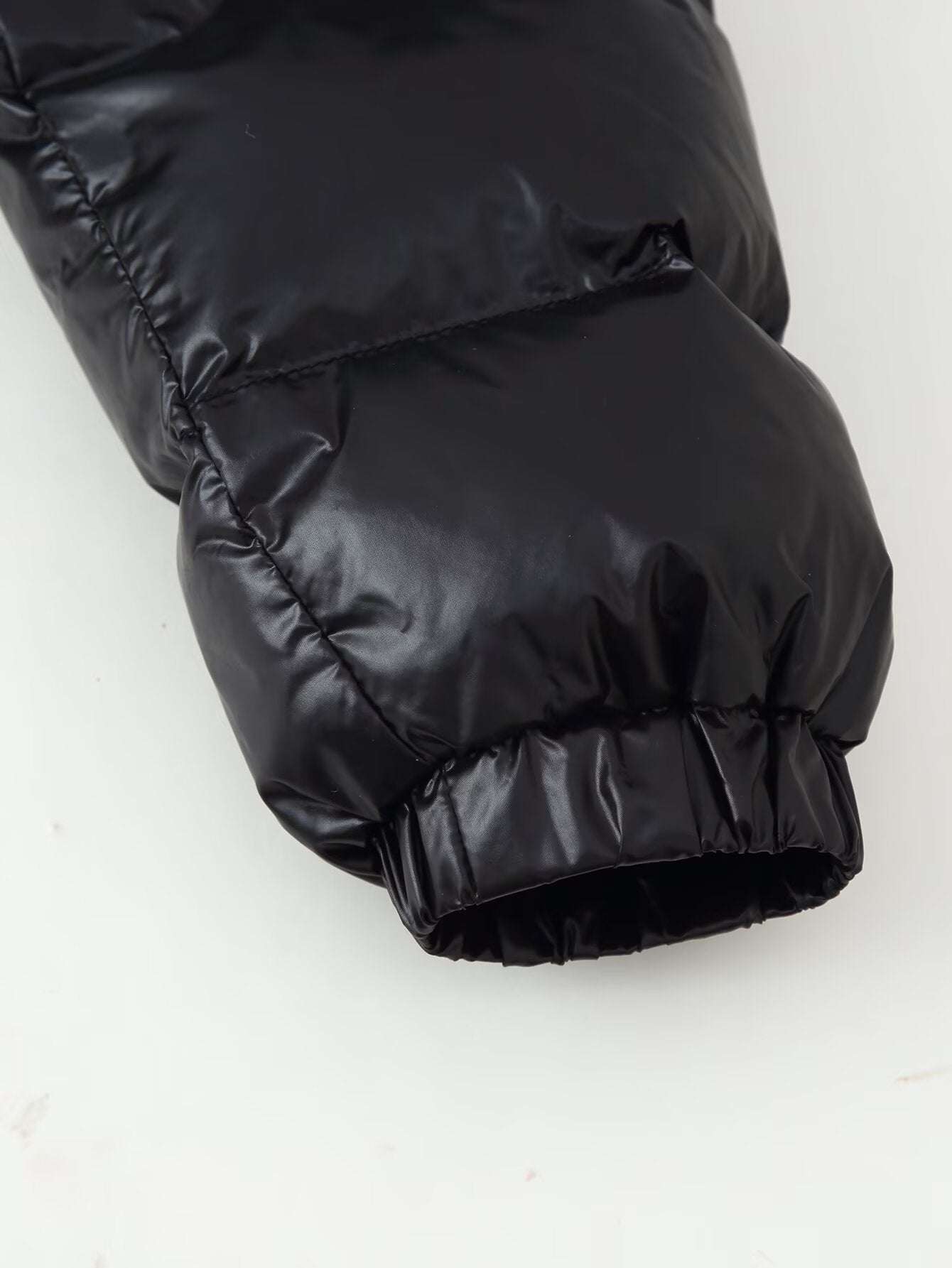Aurielle Shiny Hooded Cotton-Padded Jacket
