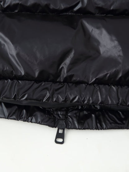 Aurielle Shiny Hooded Cotton-Padded Jacket
