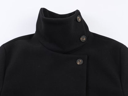 Noirelle Black Collar Woolen Coat