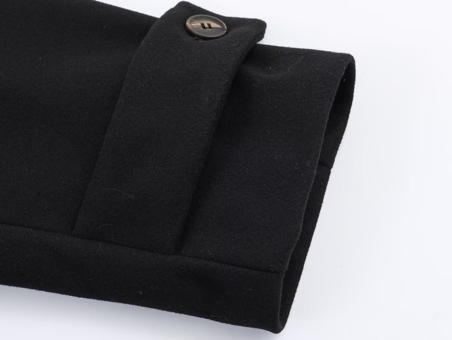 Noirelle Black Collar Woolen Coat