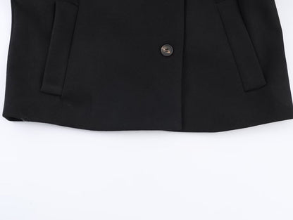 Noirelle Black Collar Woolen Coat