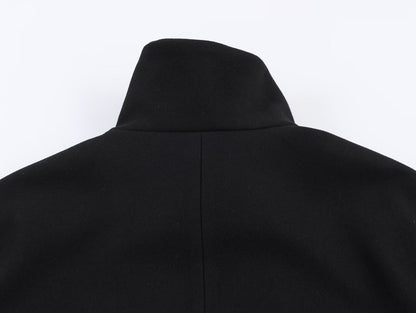 Noirelle Black Collar Woolen Coat