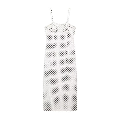 Summer Graceful Fashionable Women Corset Polka Dot Midi Dress