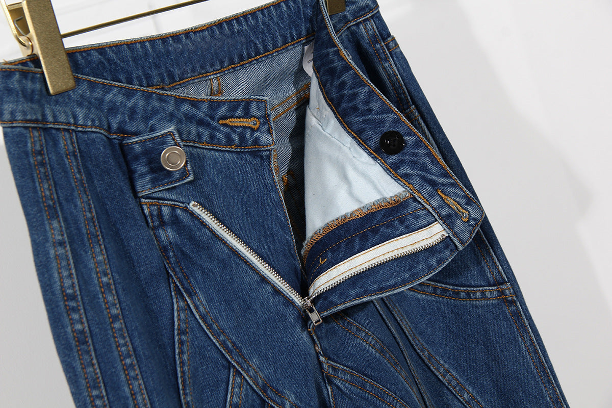 Jean asymétrique de créateur Zyela