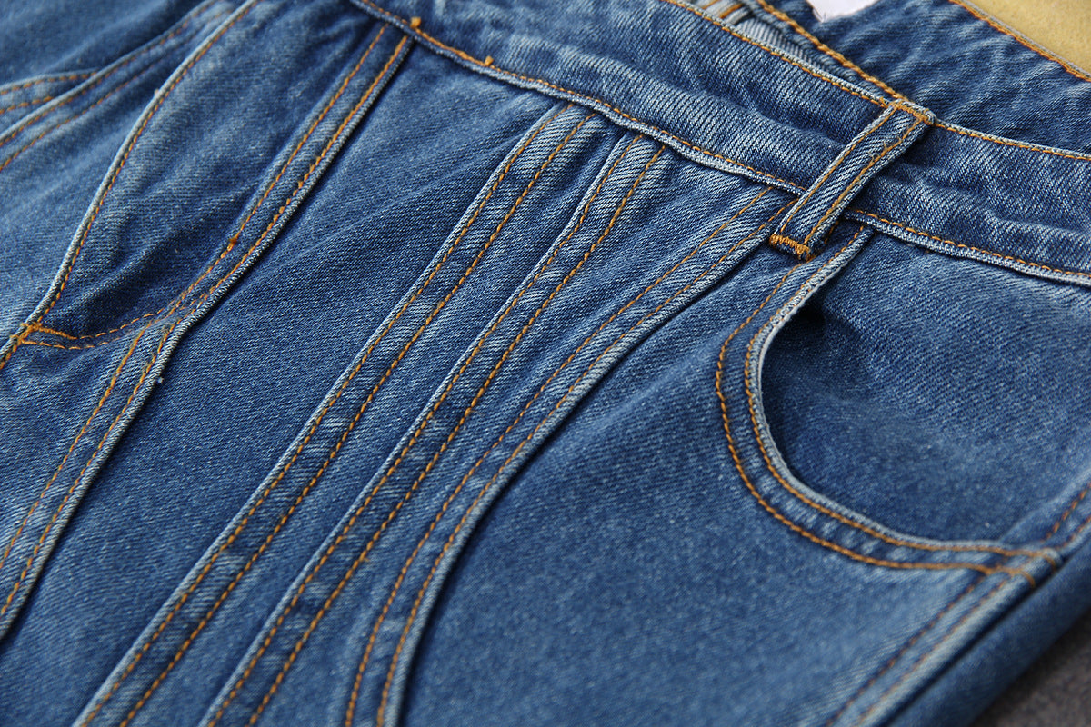 Jean asymétrique de créateur Zyela