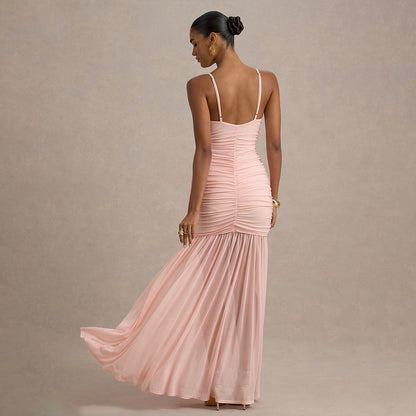 Anjola V Plunge Pleated Dress