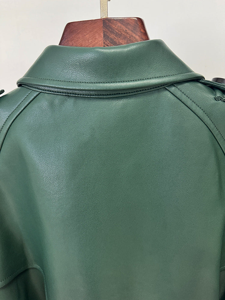 Mbadie Leather Wind Coat