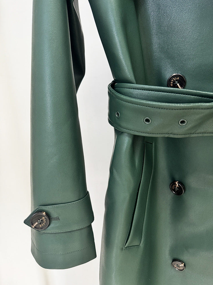 Mbadie Leather Wind Coat