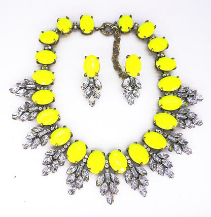 Zahara Crystal Necklace & Earrings Set