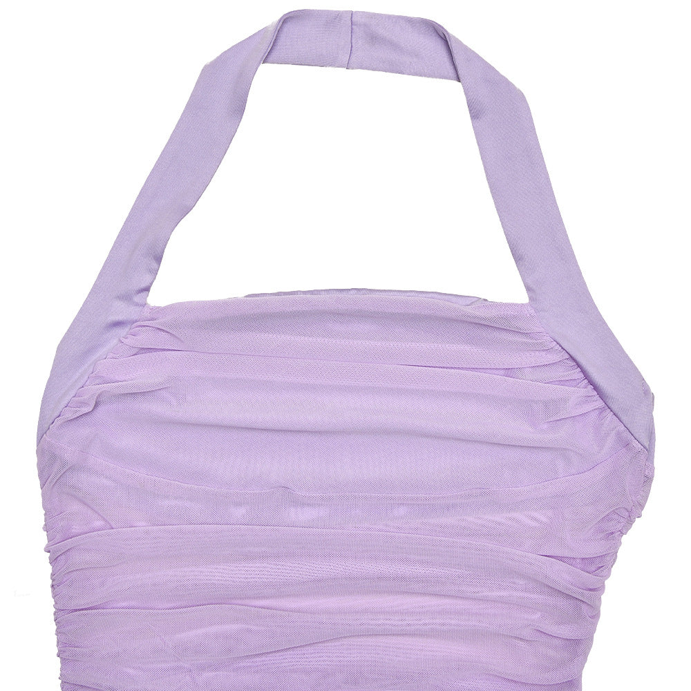 MANGA Satin Halter Maxi Dress