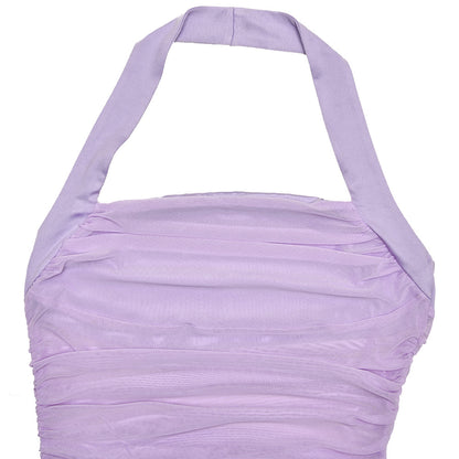 MANGA Satin Halter Maxi Dress