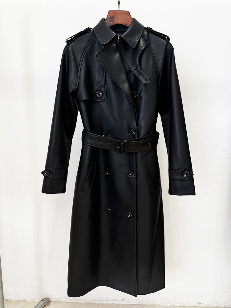 Mbadie Leather Wind Coat